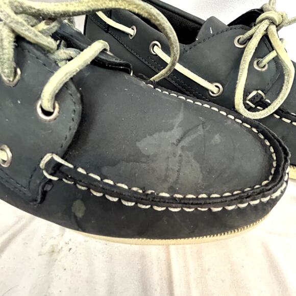 Joseph Abboud Size 12D Boat Shoe Men loafer Black suede leather 13343 - Picture 8 of 13